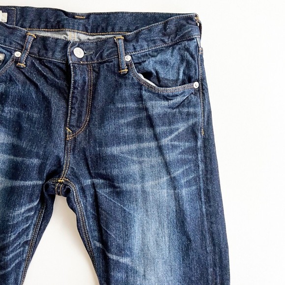 D.M.G Denim Jeans Made in Japan 11-160C Whispering Dark Wash Straight Leg Sz L - Picture 2 of 11